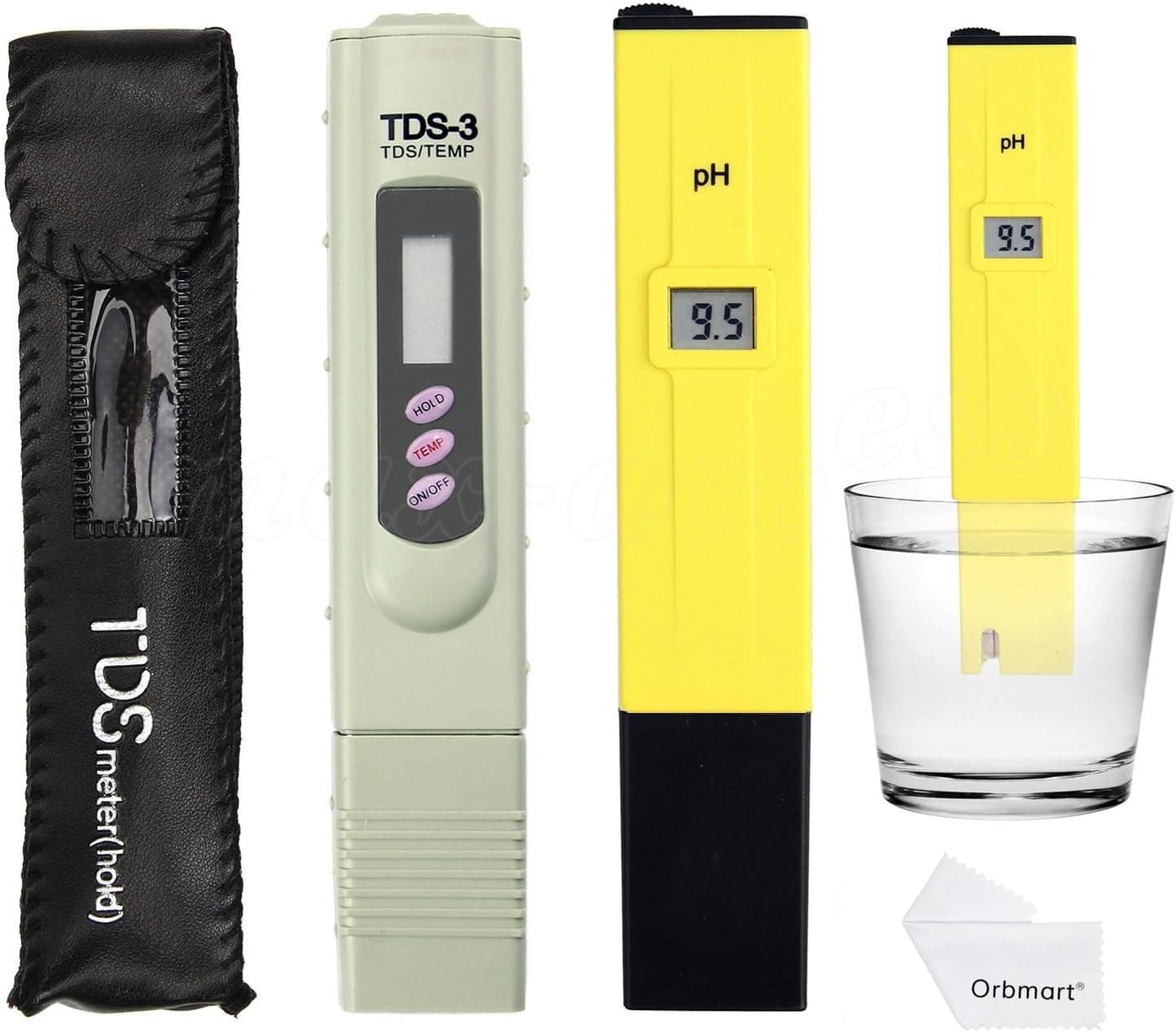 Orbmart Digital PH Meter + TDS Tester Monitor for Aquarium Fishing Industry Swimming Pools Laboratory Food Hydroponic Water Monitor