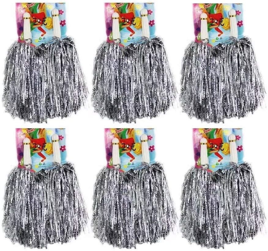 CRIVERS Cheerleading Pom Poms,Cheerleader Pompoms for Ball Dance Fancy Dress Night Party Sports