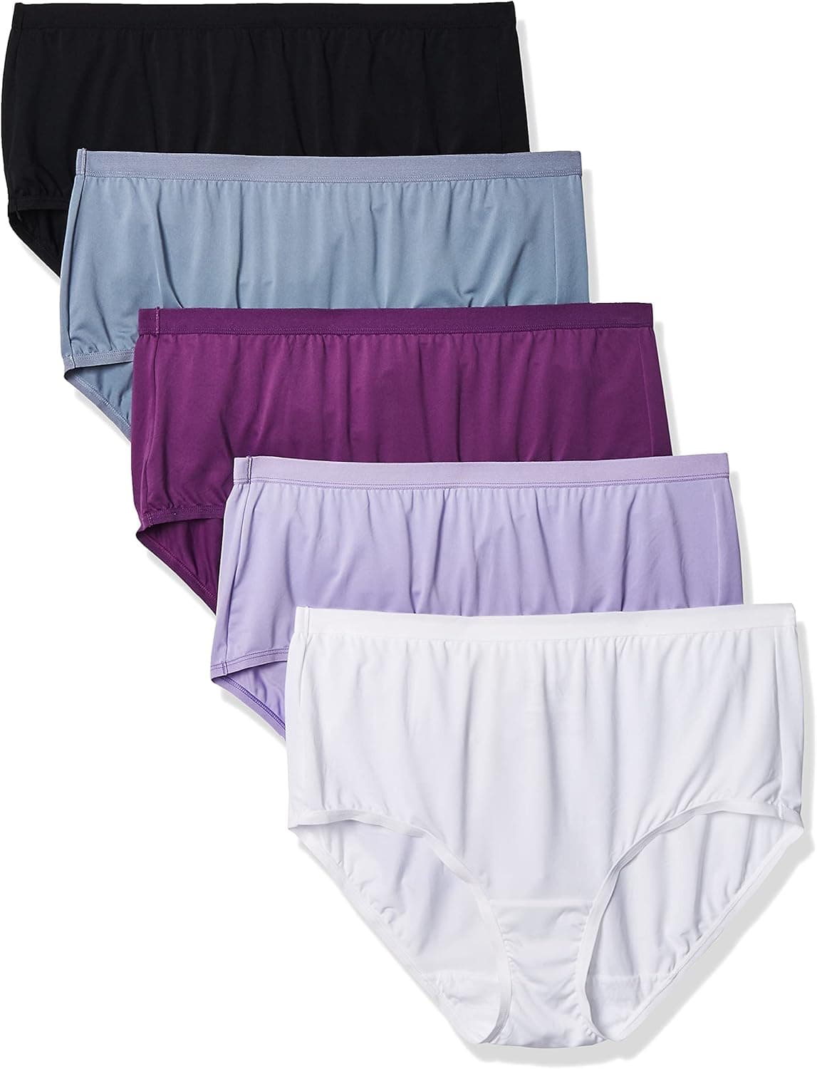 Fruit of the Loom Women's Plus Size Fit for Me 5 Pack Brief Panties