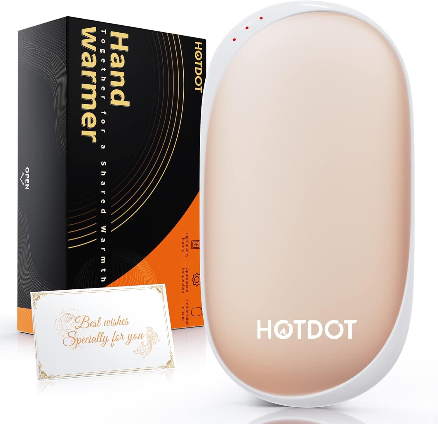 Hotdot Hand Warmers Rechargeable,Electric Hand Warmer Reusable,1 Pack 5200mAh Portable Charger,Hot Hands Pocket Heater,Gadgets for Men Outdoor Camping and Hunting,The Best Winter Gifts for Women