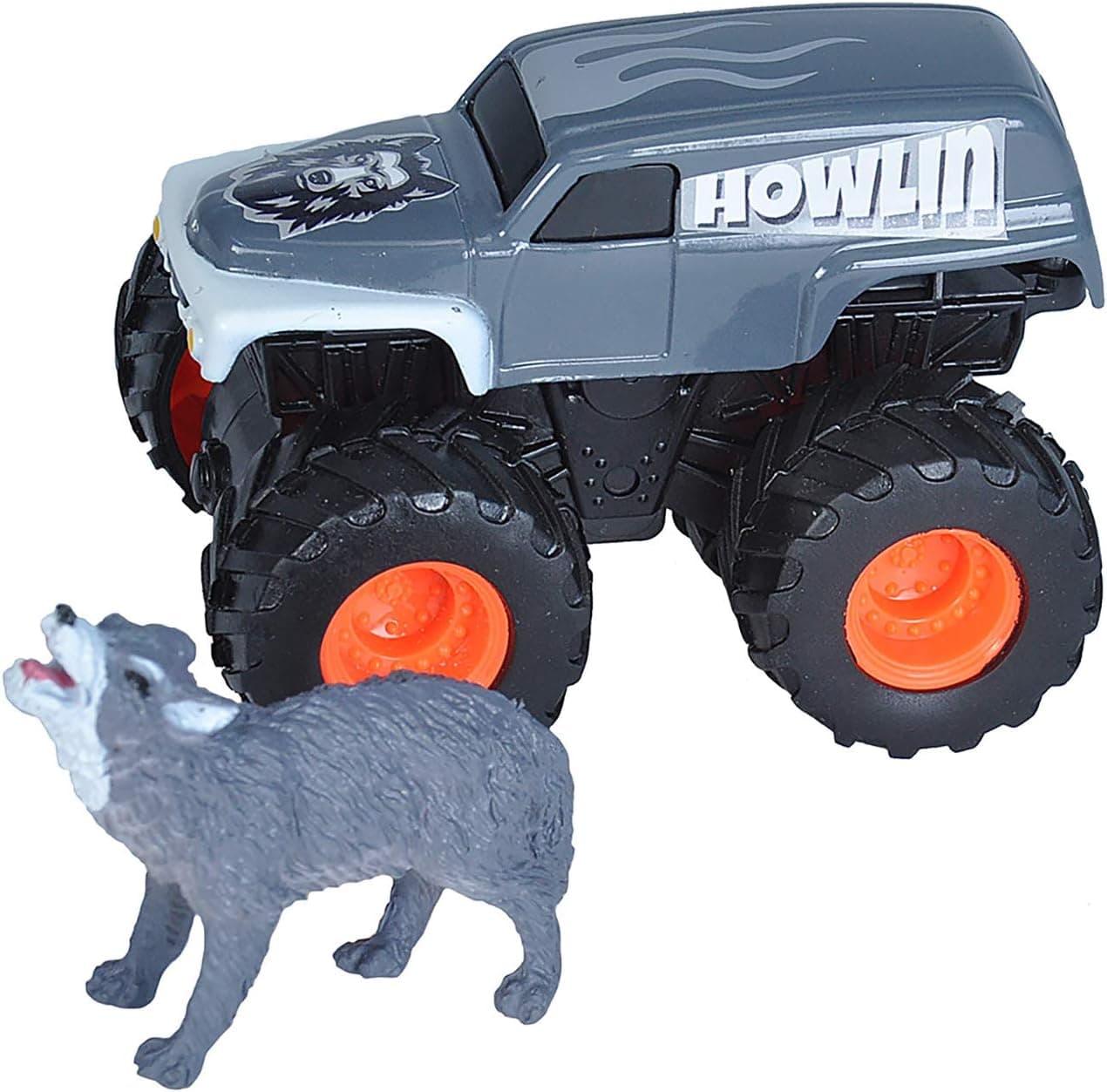 WILD REPUBLIC Wolf and Truck, Adventure Gifts for Kids, Imaginative Play Toy, 4"