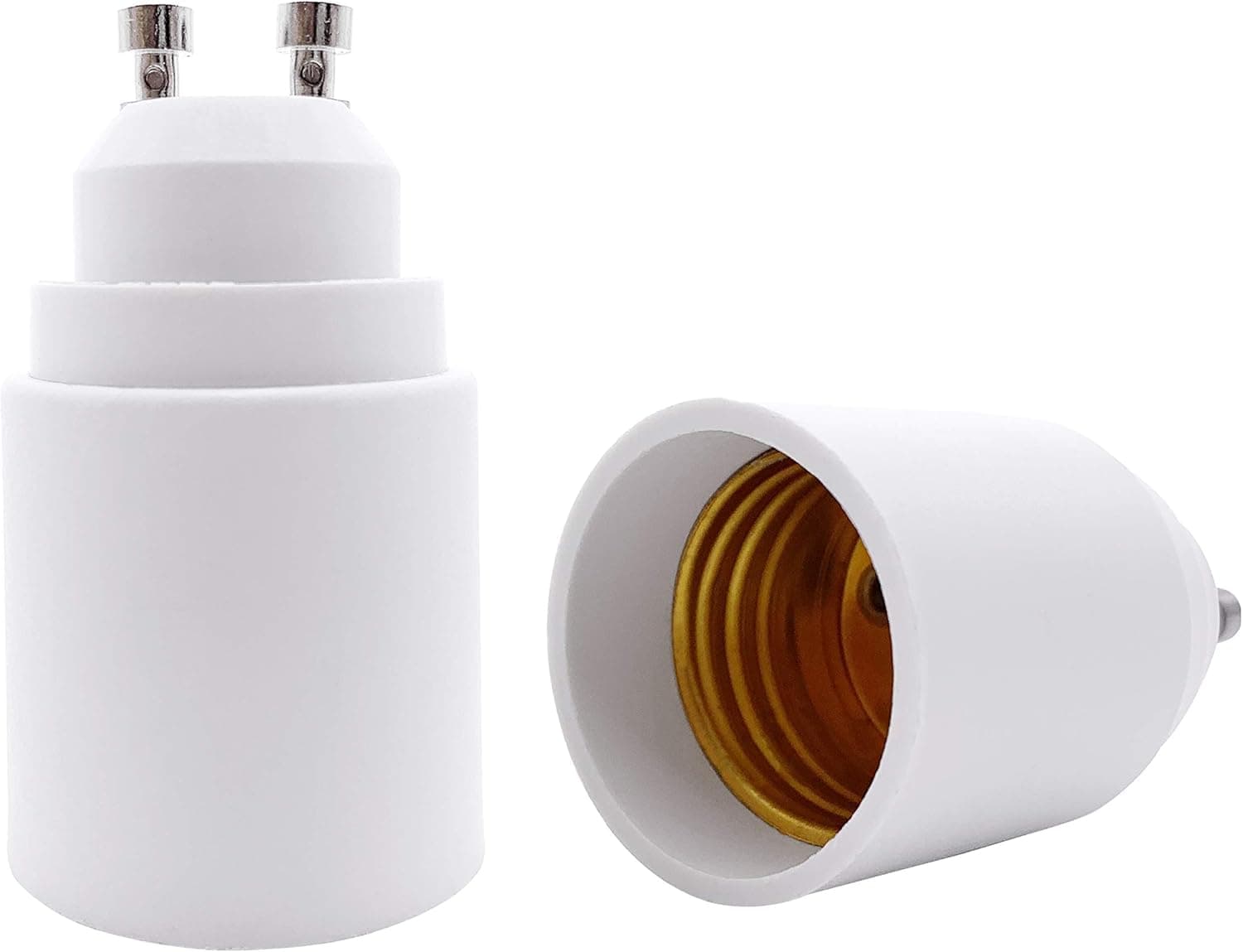 YAYZA! 2-Pack GU10 to E26 E27 Bulb Base Adapter, GU10 Bi-Pin Connector to Medium Edison Screw Light Socket Converter, Heat Resistant Up to 200℃ No Fire Hazard