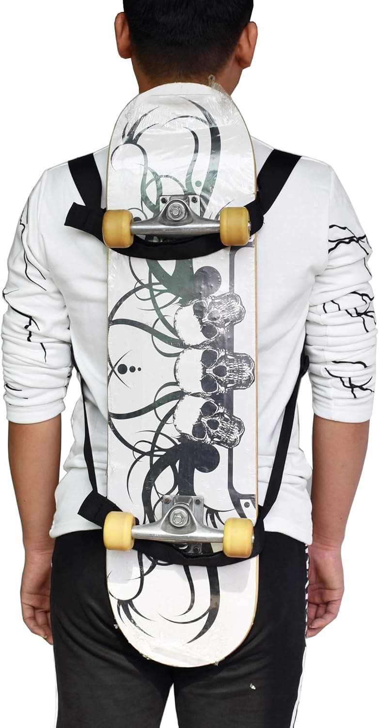 YYST Skateboard Backpack Carrier Skateboard Backpack Shoulder Strap Skateboard Carrier - No Board