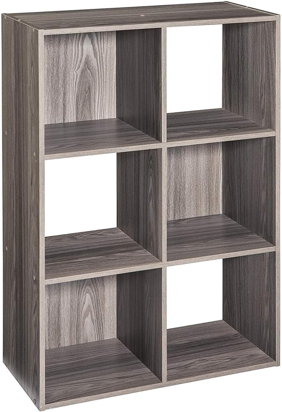 REALONE Industrial 6-Cube Bookcase Cabinet Storage Shelf, Gray