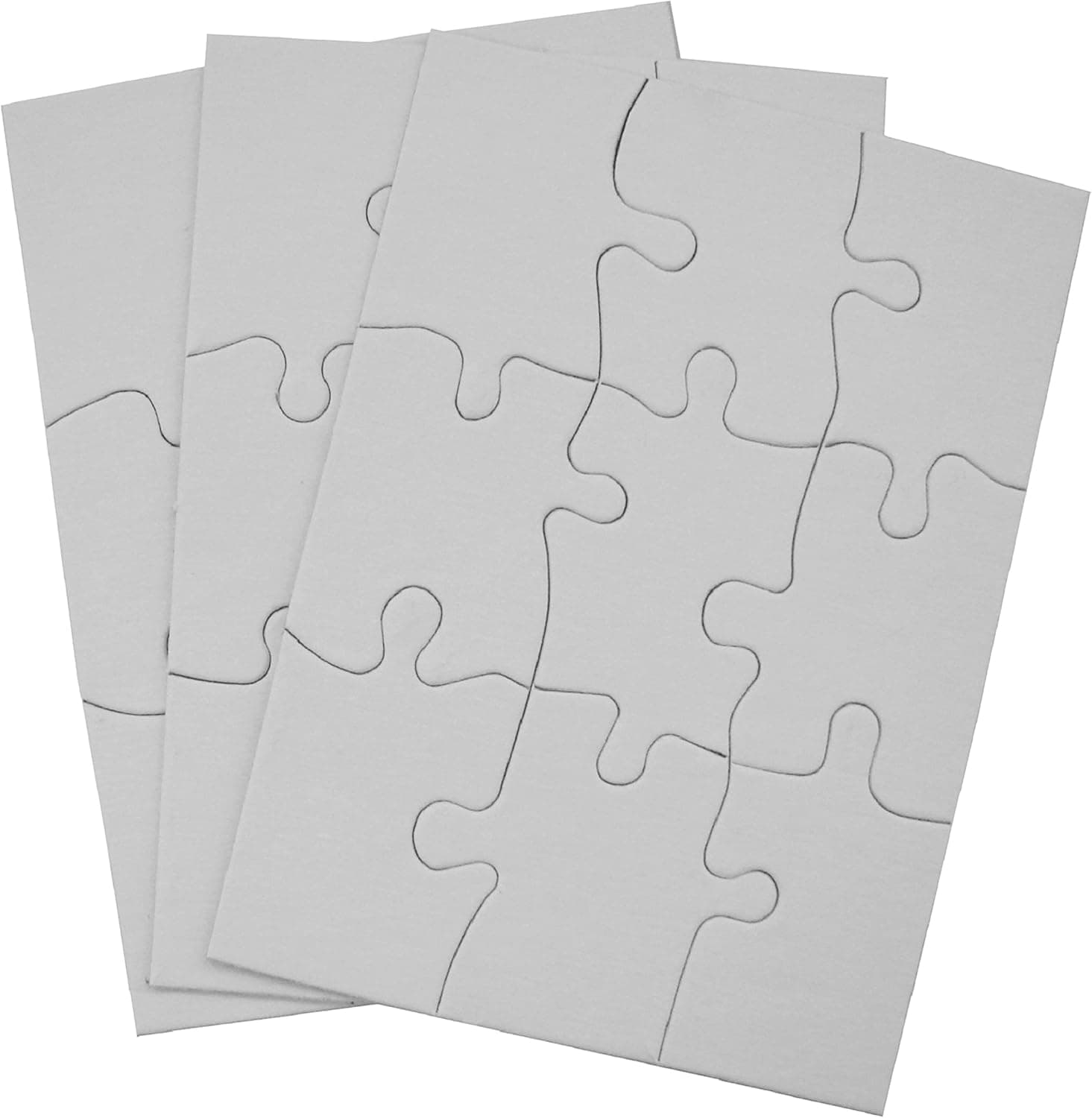 INOVART Puzzle-It 9-Piece Blank Puzzle, 24 Puzzles Per Package, 4" x 5-1/2", White