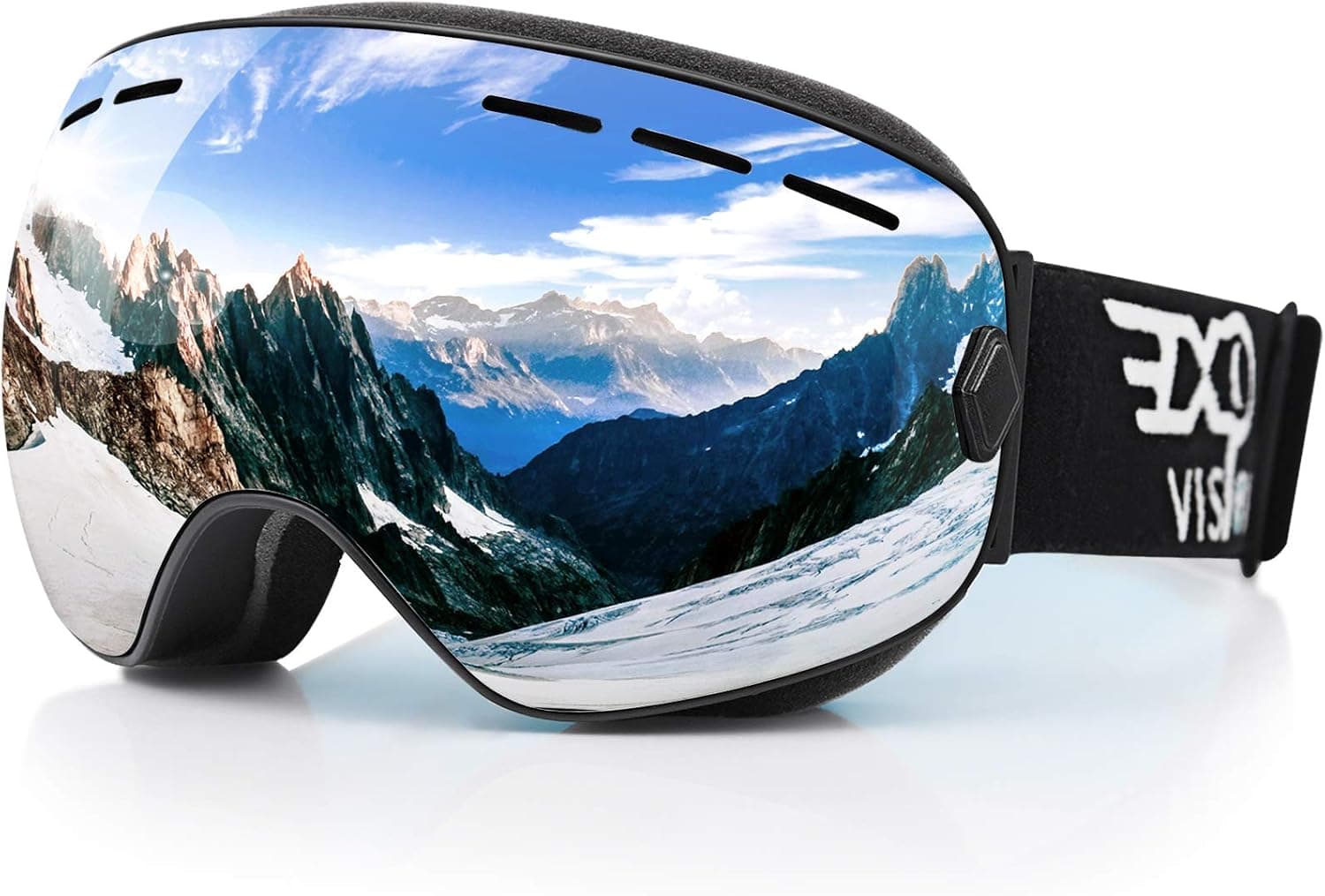 EXP VISION Snowboard Ski Goggles Men Women Youth, Anti Fog OTG Winter Snow Goggles Spherical Detachable Lens