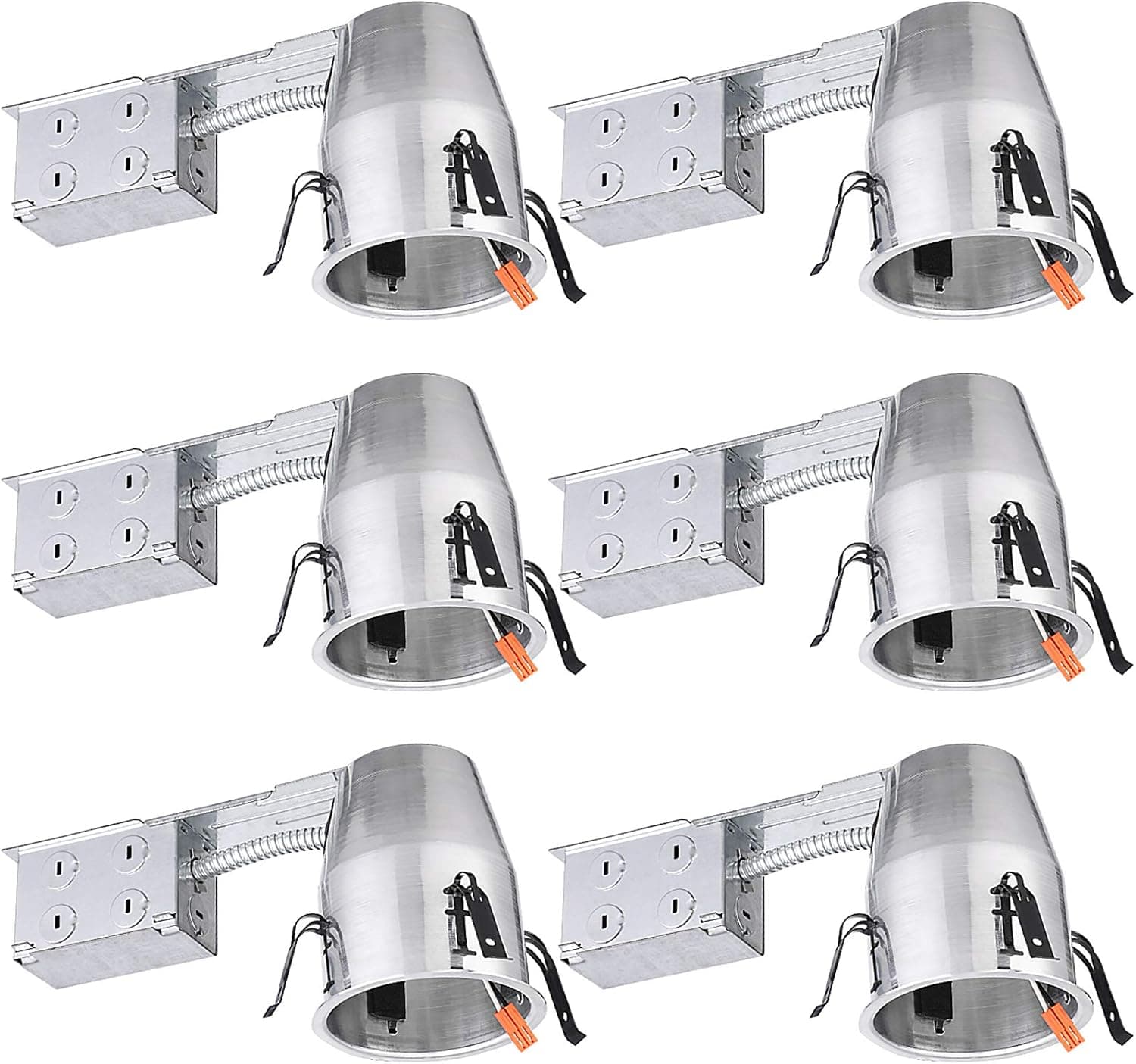TORCHSTAR 4 Inch Remodel Recessed Lighting Housing, UL Listed, Air Tight IC Can Housing, TP24 Connector Included for LED Recessed Downlight Retrofit Kit, Pack of 6