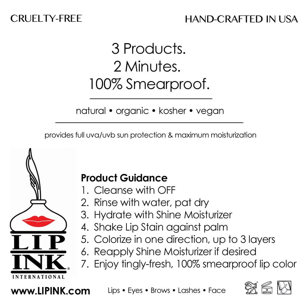 LIP INK Genuine Natural Vegan Organic Shine Moisturizer Lip Gloss, Hyper Shine