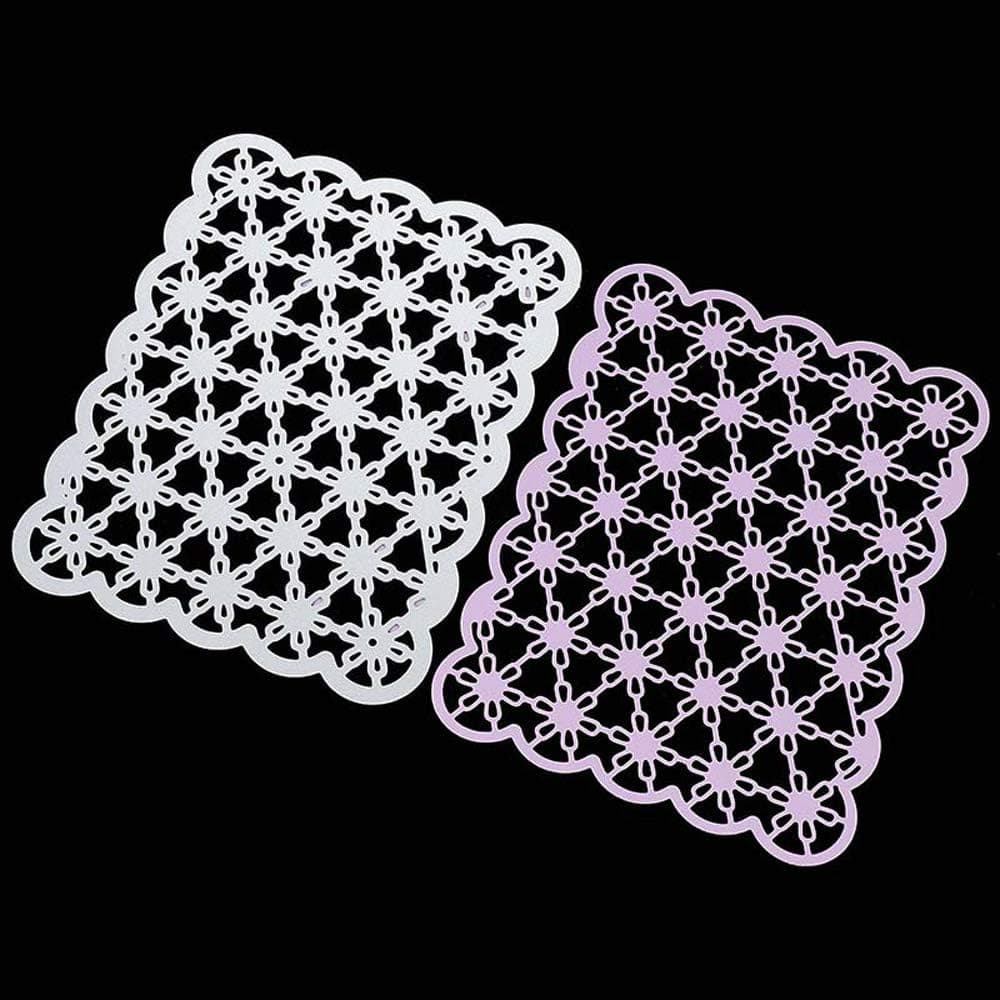 5.4 by 4.1 Inches Snow Flower Rectangle Frame Metal Cutting Dies for Scrapbooking Card Making Christmas Craft Dies (B16-0204)