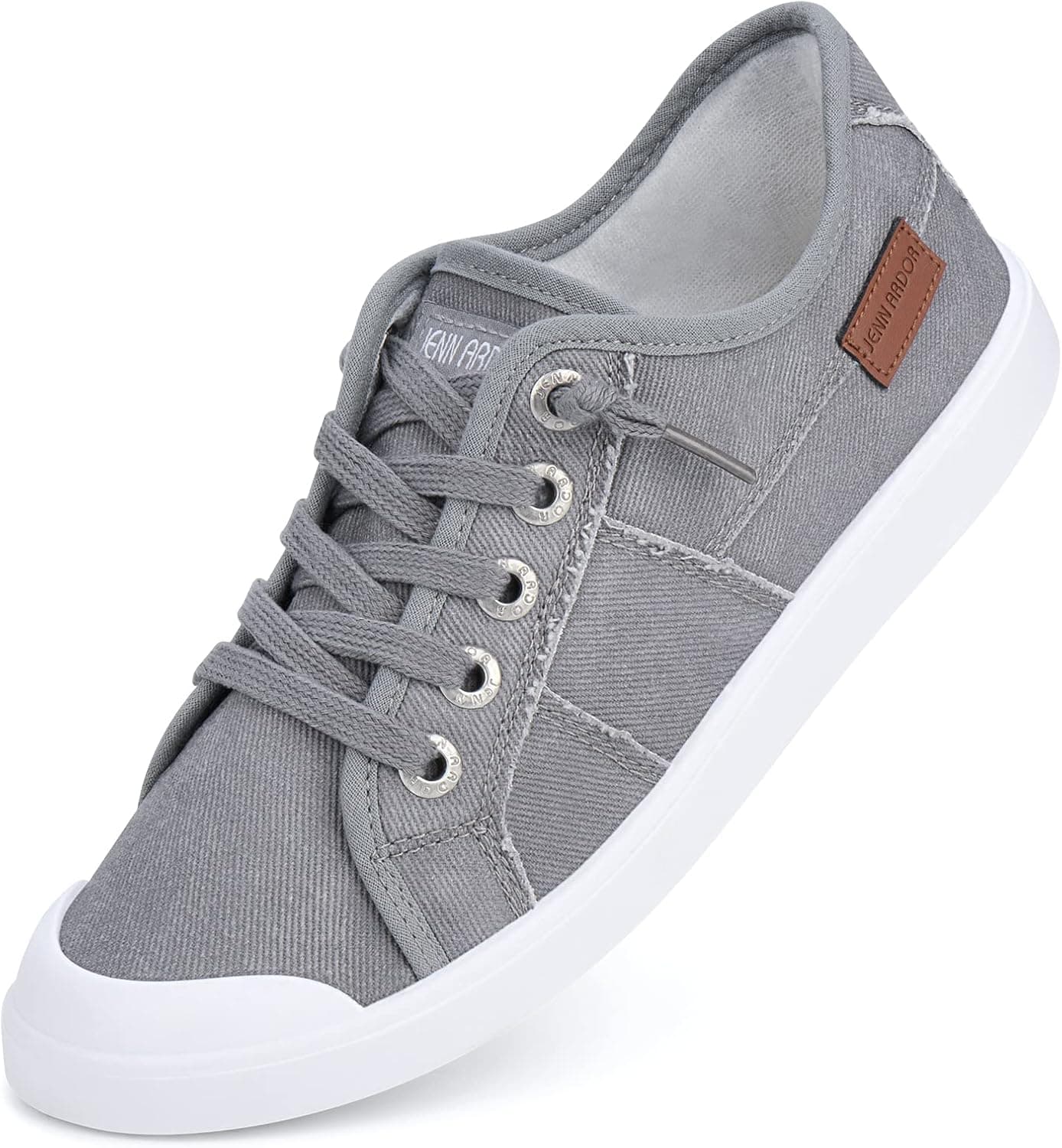 JENN ARDOR Women Shoes Slip on Fashion Canvas Sneakers Comfort Casual Lace up Flats Low Top Lightweight