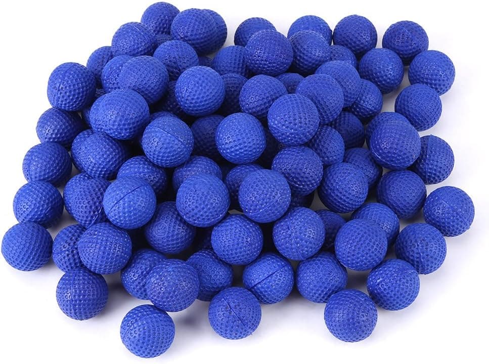 GLOGLOW Rounds Refill Balls, Soft Elastic Balls Replace Compatible for Rival Zeus Apollo Kids Toy, Gun Not Included, Pack of 100pcs(Blue)