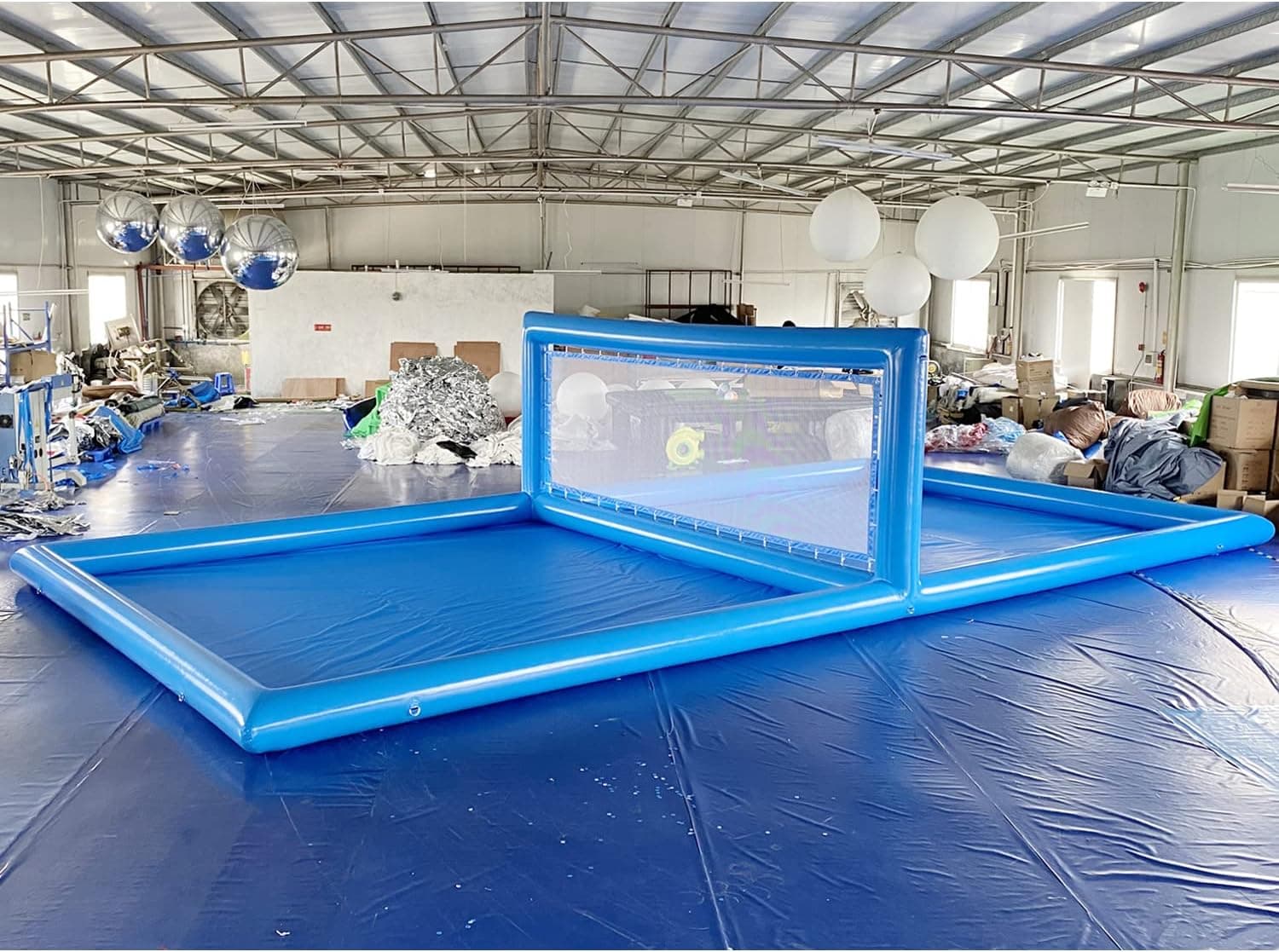 SAYOK 33ft Inflatable Volleyball Court/Outdoor Inflatable Volleyball Pool/Beach Volleyball Net/Water Volleyball Field for Sport Game