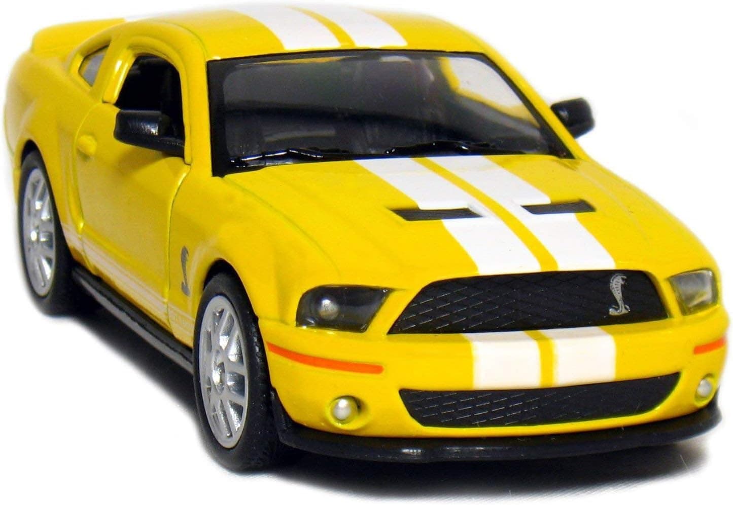 Kinsmart 5" 2007 Ford Shelby GT500 with Stripes 1:38 Scale (Yellow)