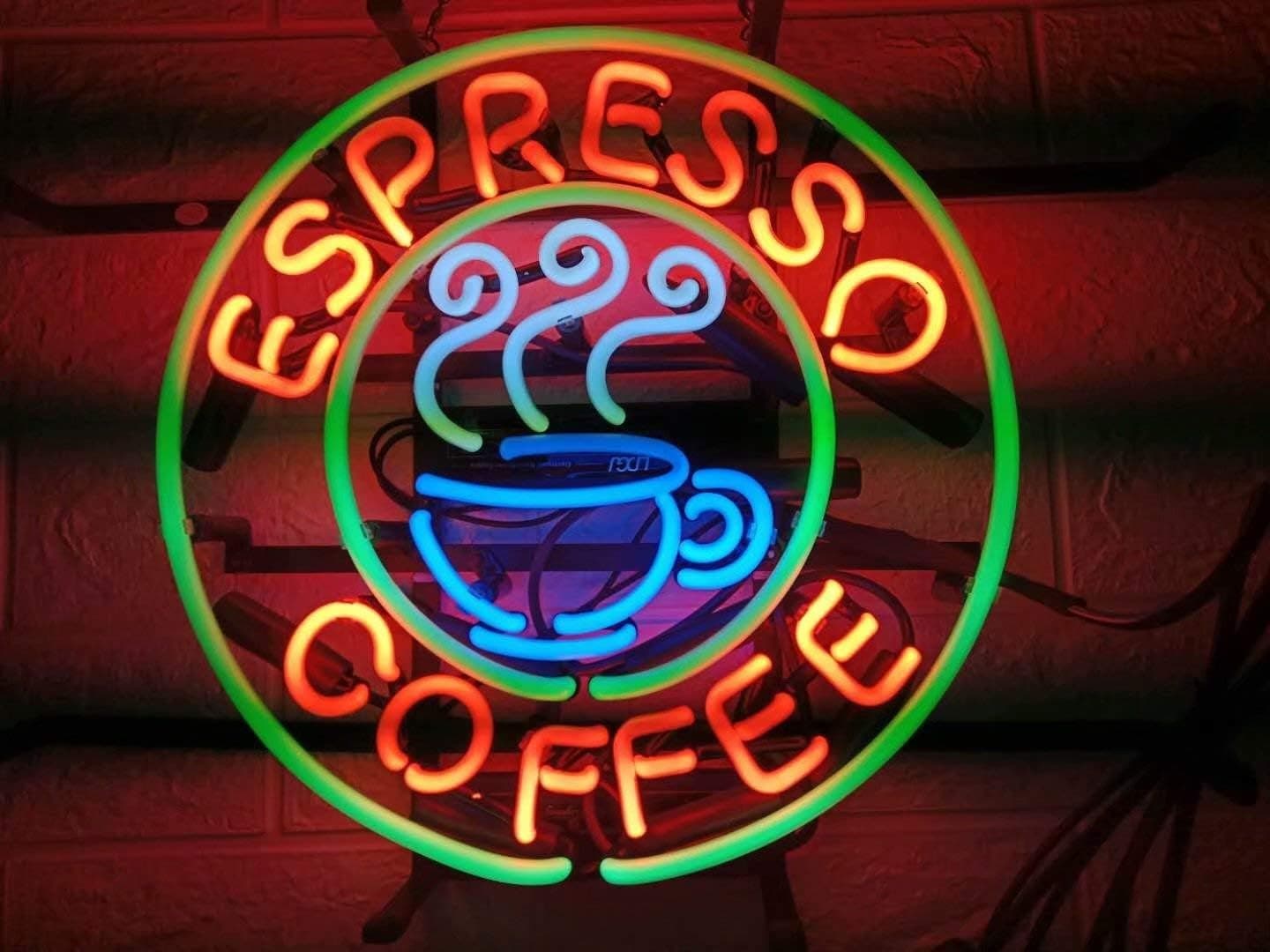 LDGJ Neon Signs for Wall Decor Handmade Sign Home Espresso Coffee Cafe Custom Beer Bar Pub Recreation Room Lights Windows Glass Party