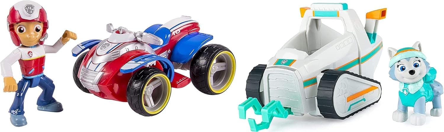 Blizy Paw Patrol Ryder's Rescue ATV, Paw Patrol Everest's Snow Plow, Vechicle and Figure. Bunde Includes Pen.