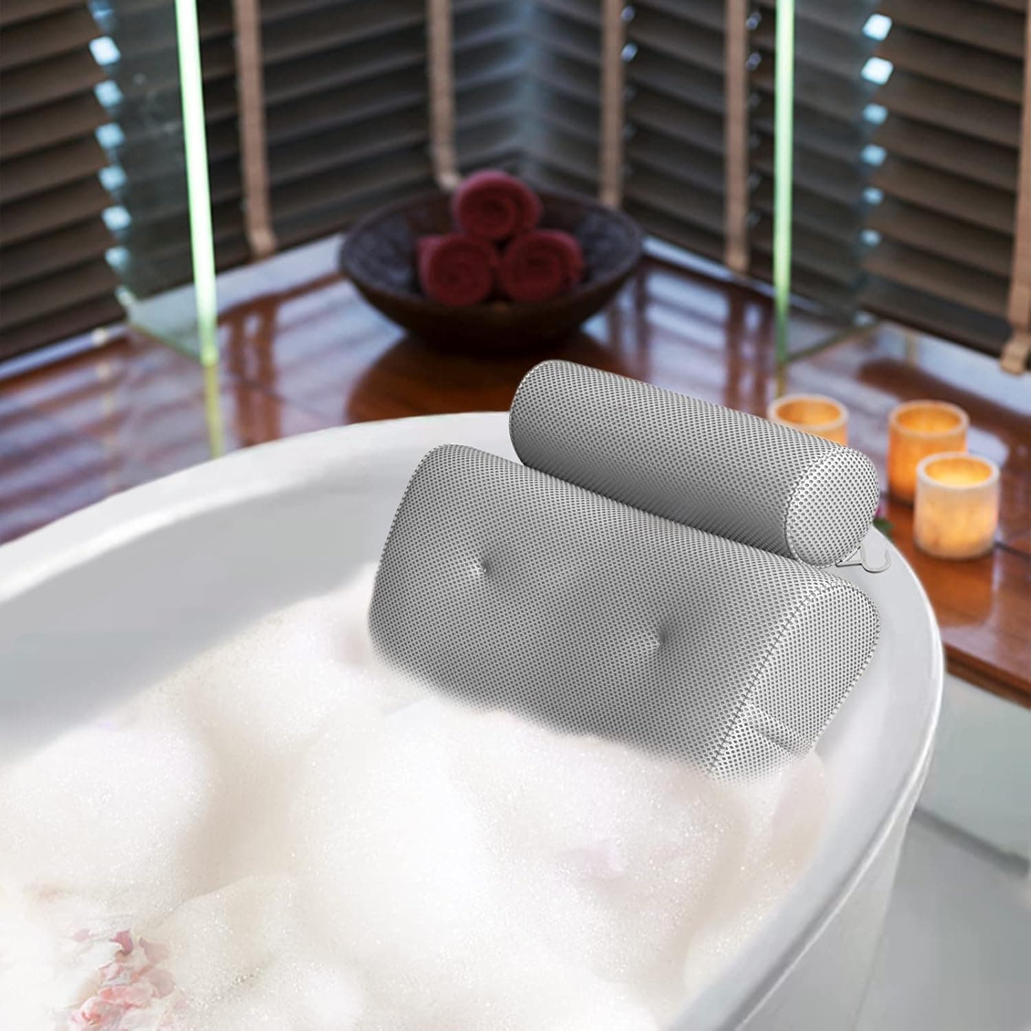 Bath Pillow, Hot Tub Pillow，Spa Pillow with Back and Headrest Cushion-Tub Pillow with Neck, Head, Shoulder and Back Support, Fits All Bathtub,Home Spa - Bath Stuff Accessories