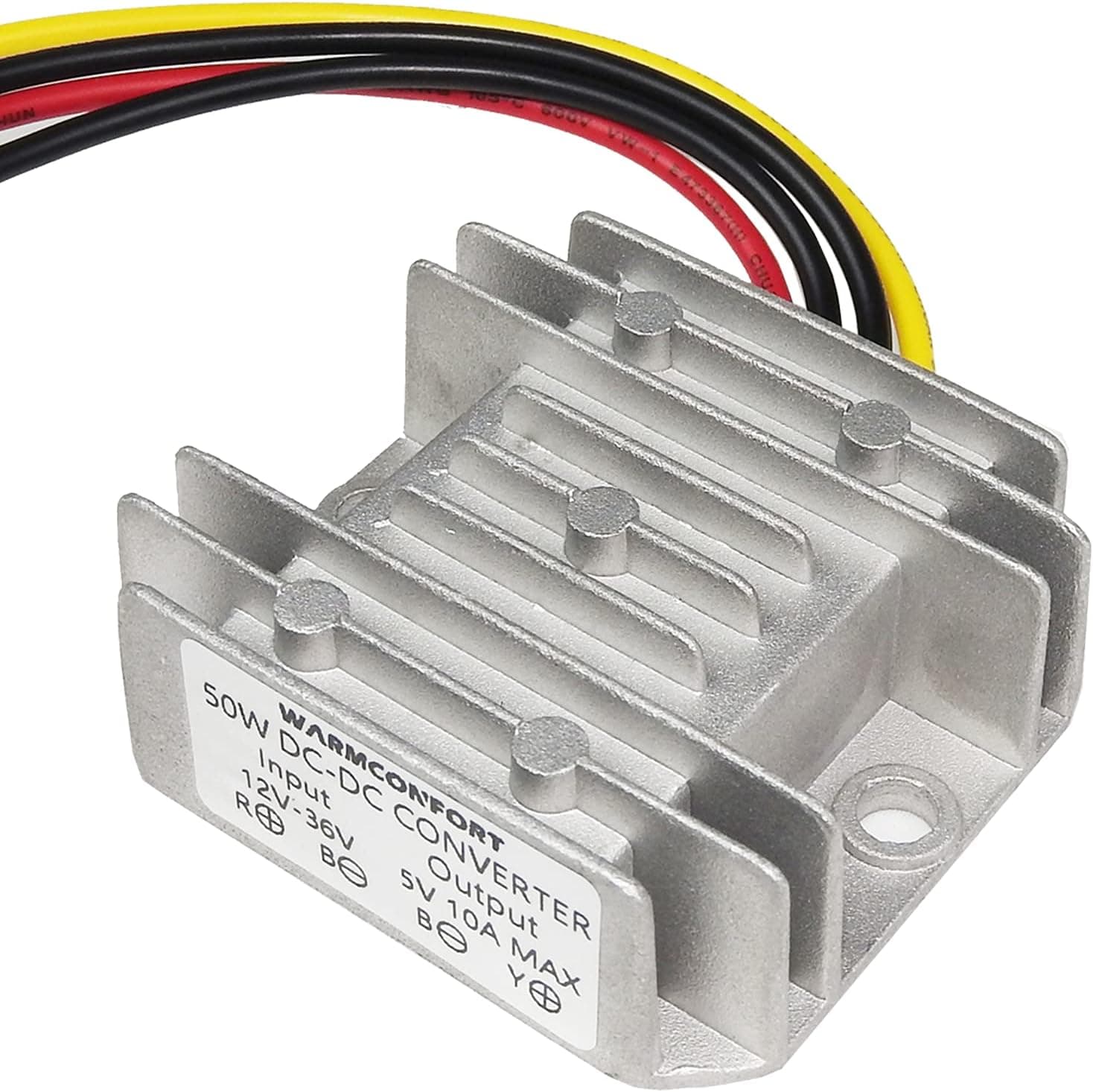 12V 24V 36V to 5V 10A Buck Converter DC to DC Converter 50W Step Down Voltage Regulator Reducer Waterproof Module Transformer for Golf CART(12V-36V to 5V)