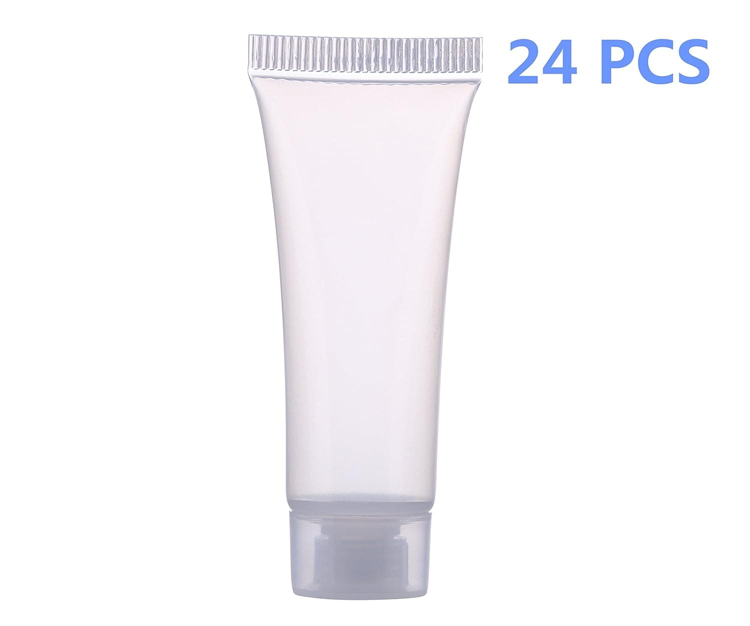 I-MART 24 Pcs Clear Empty Refillable Plastic Tubes, Bottle Packing Sample Bottles For Shampoo Cleanser Shower Gel Body Lotion (10 ML)