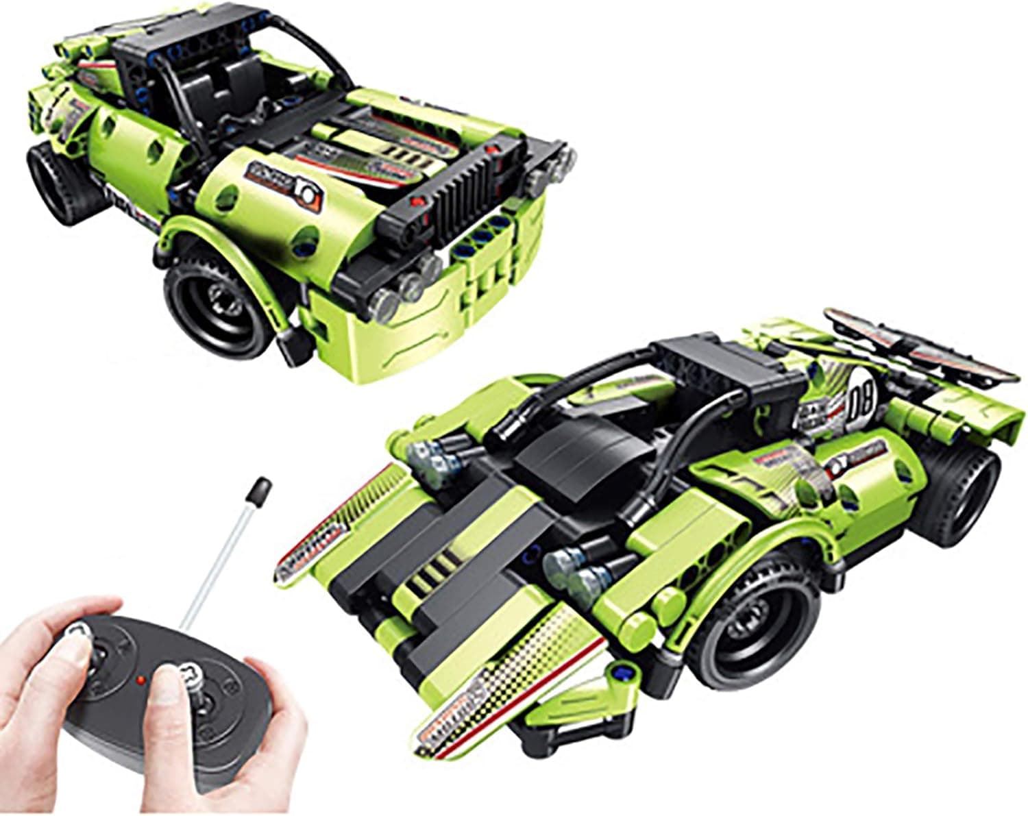 Bestoyz 2in1 STEM Building Toy RC Car, Racing Car, Building Bricks RC Toys Vehicle, Engineering STEM Toys, Gifts for Boys & Girls Age 6,7,8+