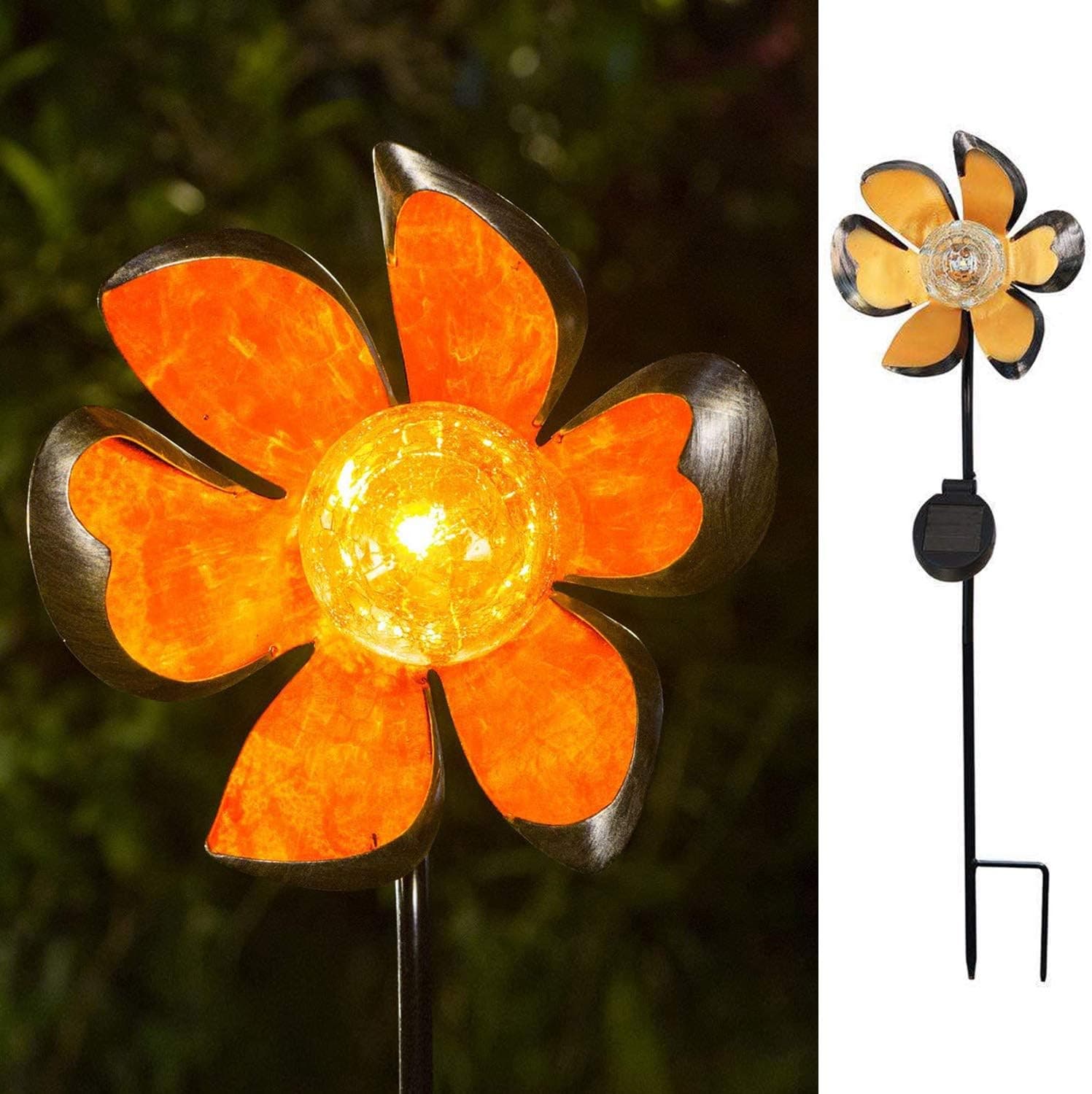COEUS Garden Solar Outdoor Decorative Lights Stakes Pathway,Metal Flower Waterproof LED Solar Decor Lights for Walkway Patio Lawn
