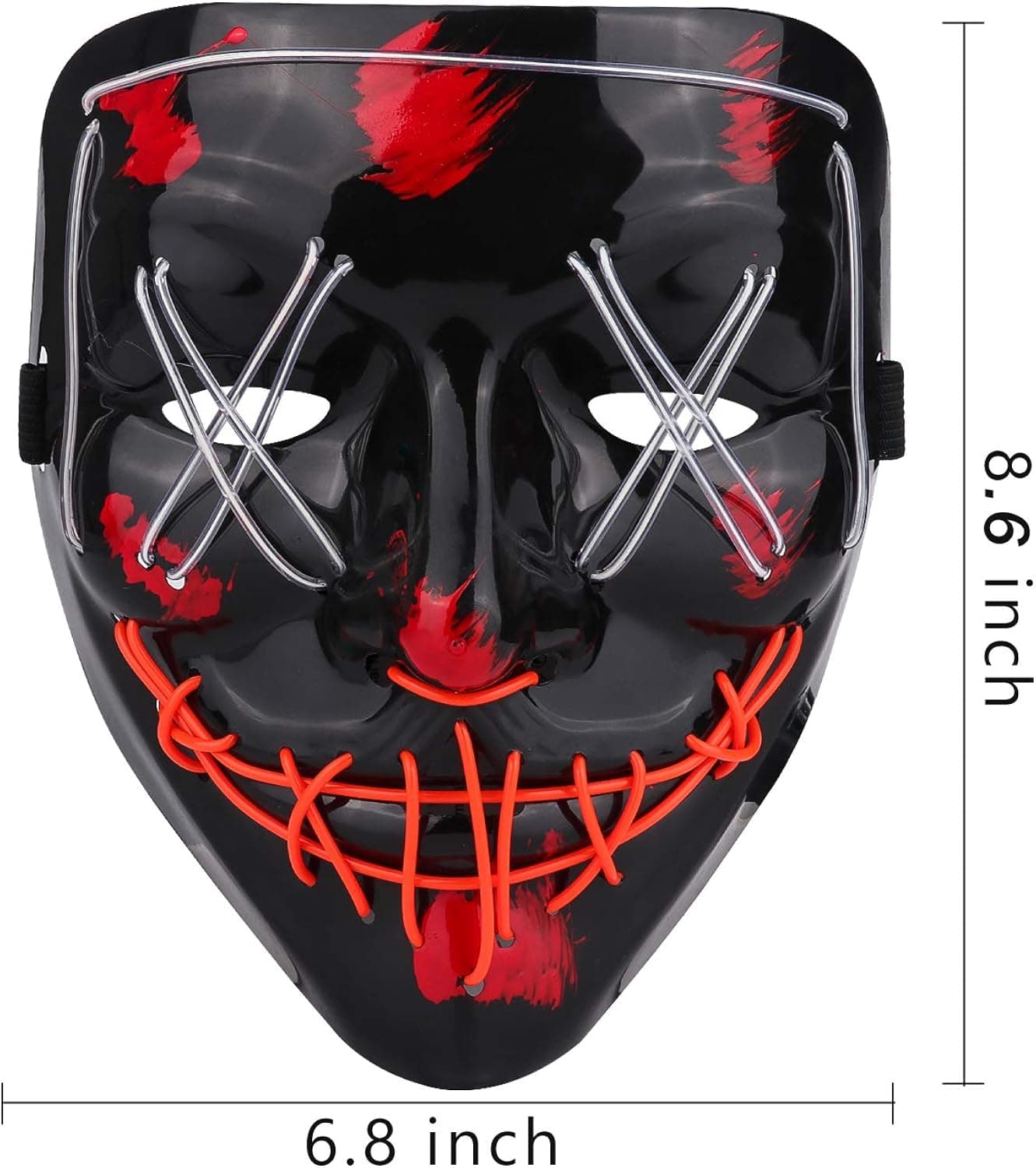 ZACENYU Halloween Purge Mask LED Light up Mask Cosplay LED Costume Mask for Men Women Kids Halloween Costume Festival Party Supplies