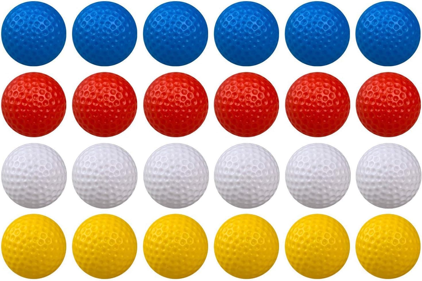 KOFULL Golf Practice Ball, Hollow Golf Plastic Ball for Indoor Training -Pack of 50pcs(White & Multicolor)