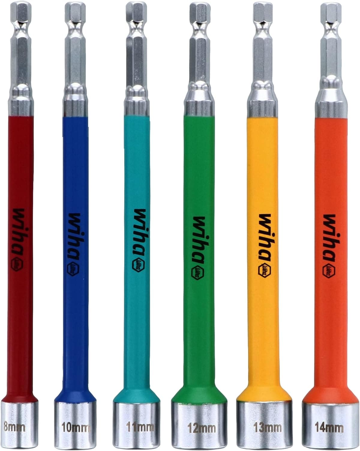 Wiha 70487 6 Piece Color Coded Magnetic Nut Setter Metric Set
