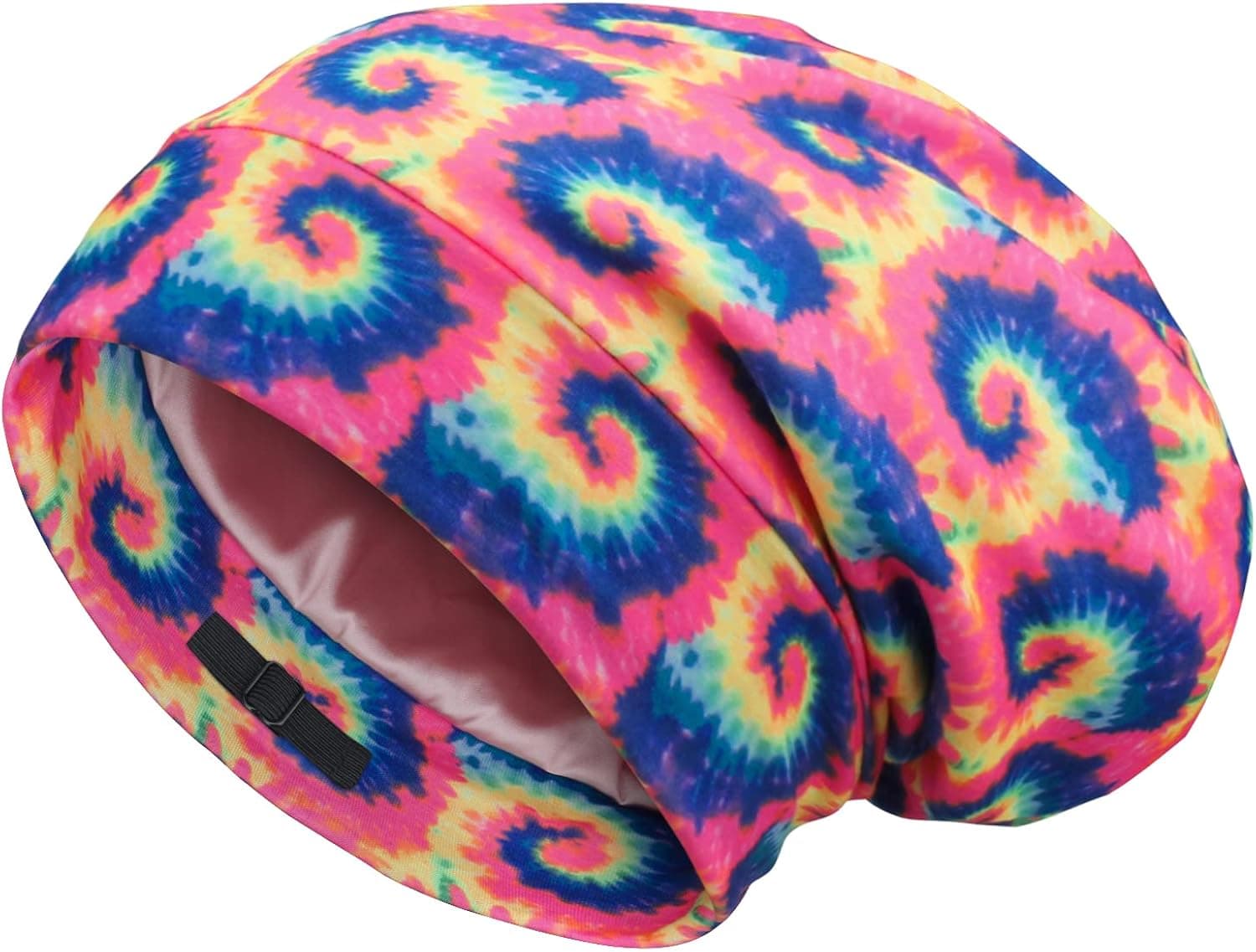 Satin Lined Curly Hair Sleep Cap, Adjustable Slouchy Sleep Hat, Frizzy Hair Locs Cap, Hair Protect Beanie