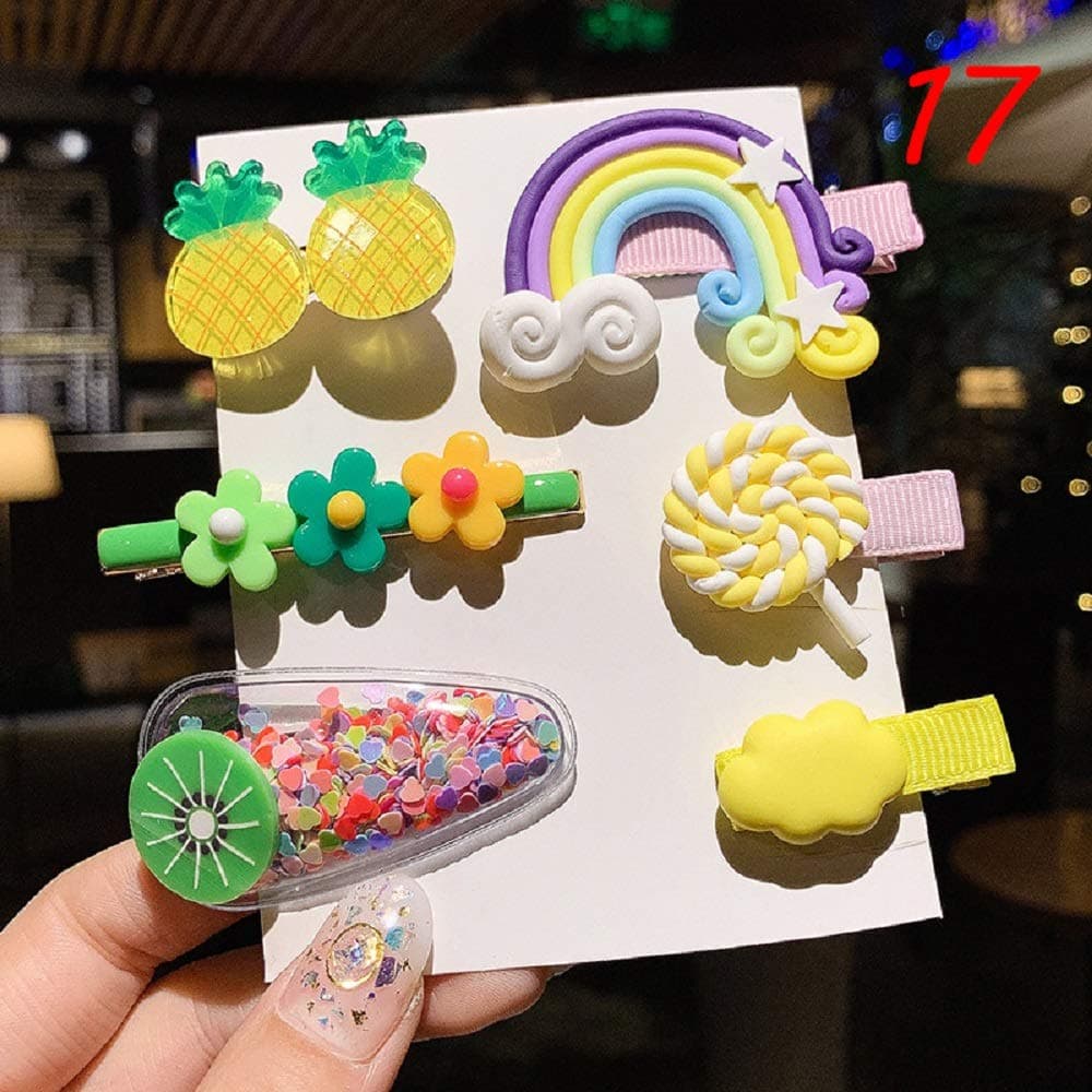 DAWEIF Kawaii Cartoon Fruit Flower Princess Hairpins Children Girls Kids Hair Clips Pin Barrettes Headdress Accessories