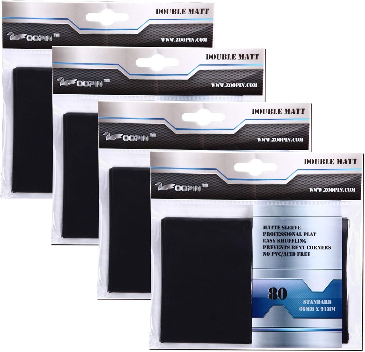 Zoopin Double Matte Card Sleeves,Black, 320pcs - Pack …