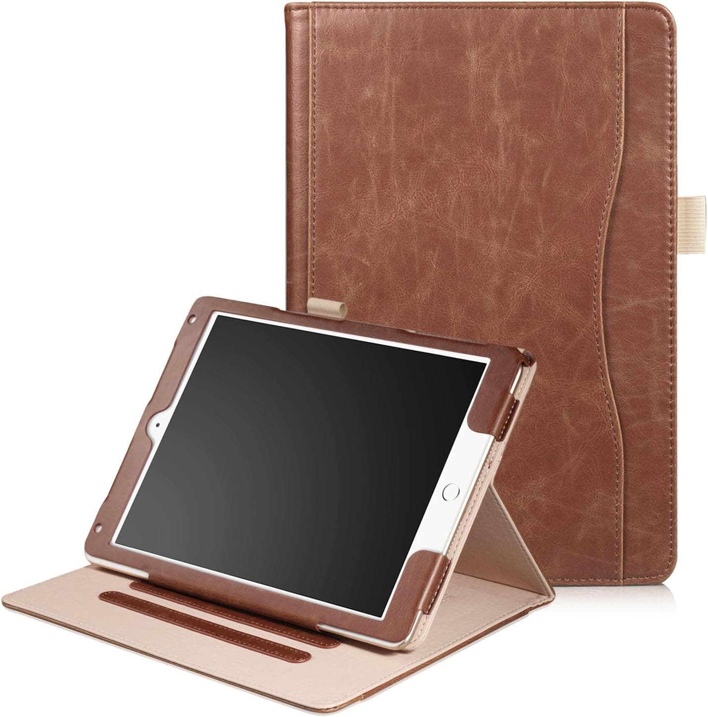XBE Apple New iPad 9.7 inch 2018/2017 / iPad Air / Air2 Case - Multifunctional Cover for Apple New iPad 9.7 inch 2018/2017 iPad Air/Air2, with Multiple Viewing Angles (Brown)