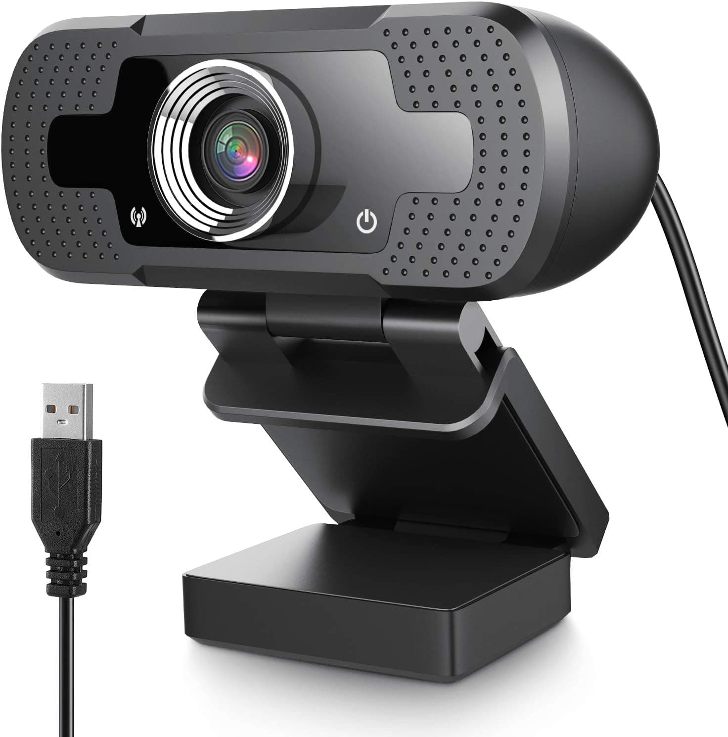 1080P HD Webcam with Microphone, Streaming Computer Web Camera with Rotatable Clip, USB PC Camera Webcam for Desktop Laptop, Video Calling, Conferencing, Recording, Skype, Gaming, YouTube, OBS, Xbox