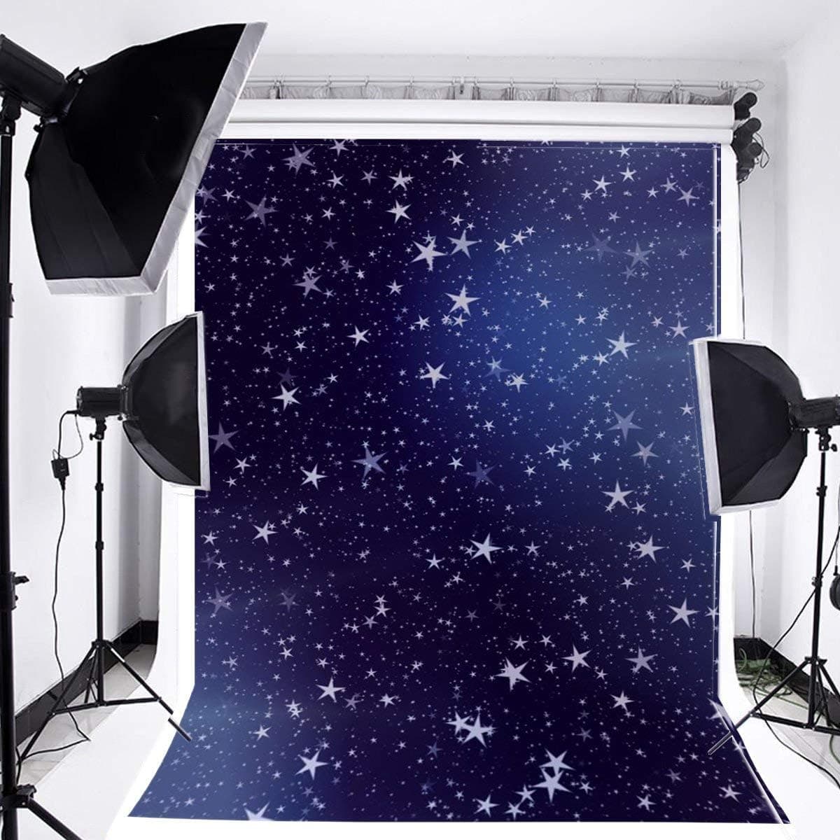 Lfeey 3x5ft Mysterious Starry Sky Backdrop Shiny Stars Night Sky Photography Background Universe Space Theme Starry Backdrop Galaxy Stars Children Kids Birthday Newborn Baby Shower Party Photo Studio