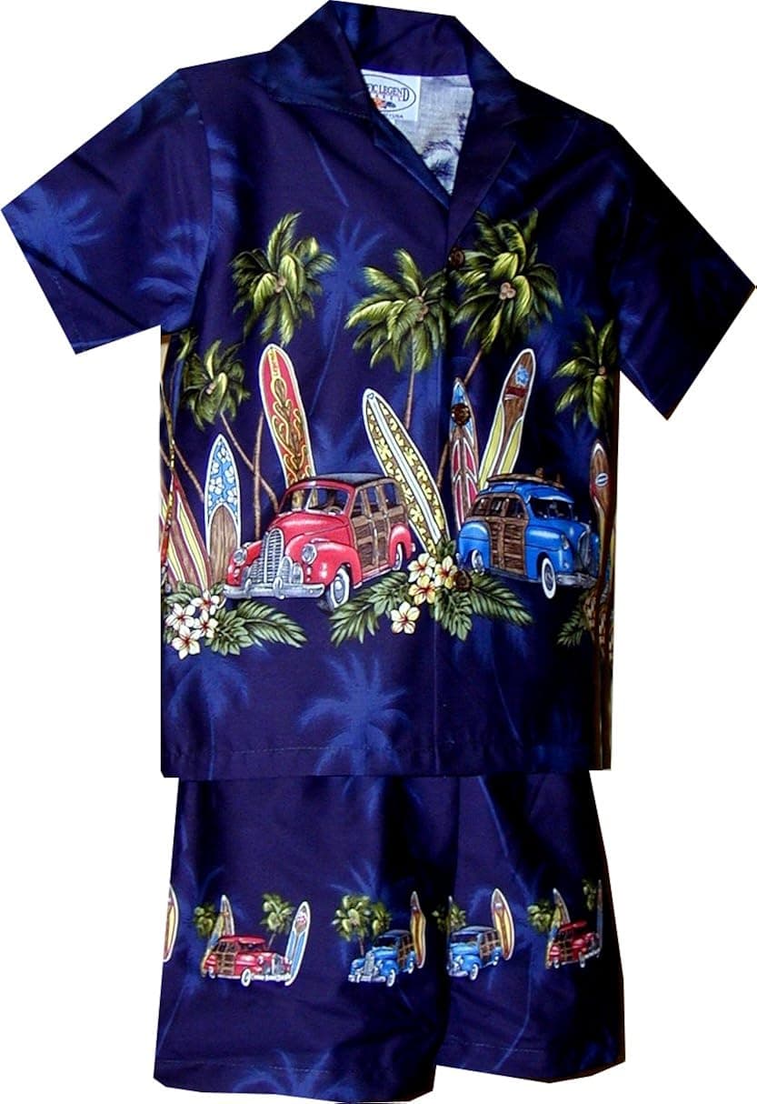 Pacific Legend Boys Woodie Surfboard 2pc Set Navy 4T