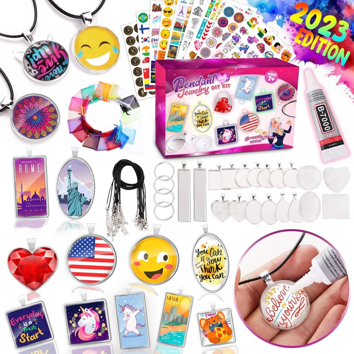 Goodyking Jewelry Making Supplies Kit - Crystal Bracelet Rings Necklace Making Arts and Crafts Kits Toys for Boys Girls Ages 3 4 5 6 7 8-12 Years Old Mother's Day Gifts for Teenage School Creative