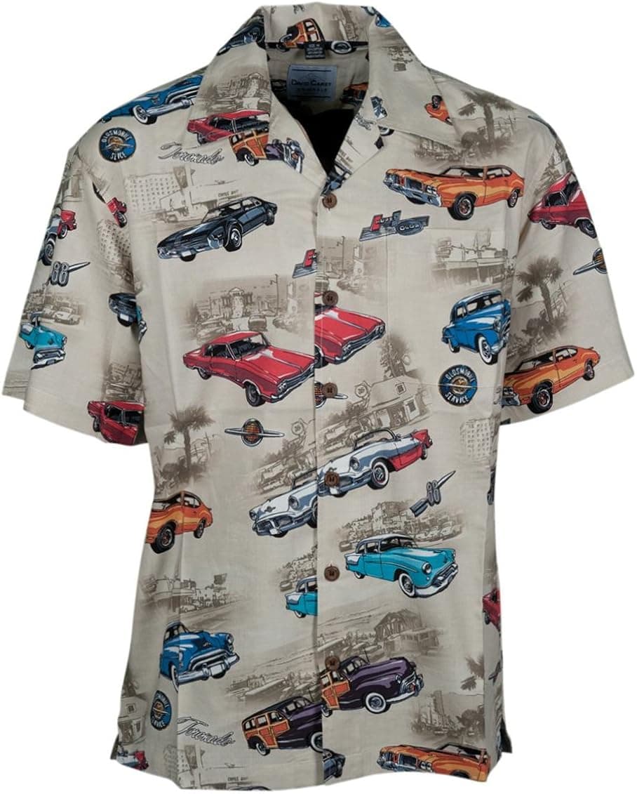 David Carey Olds Oldsmobile Classic Cars Hawaiian Camp Shirt by (3X)