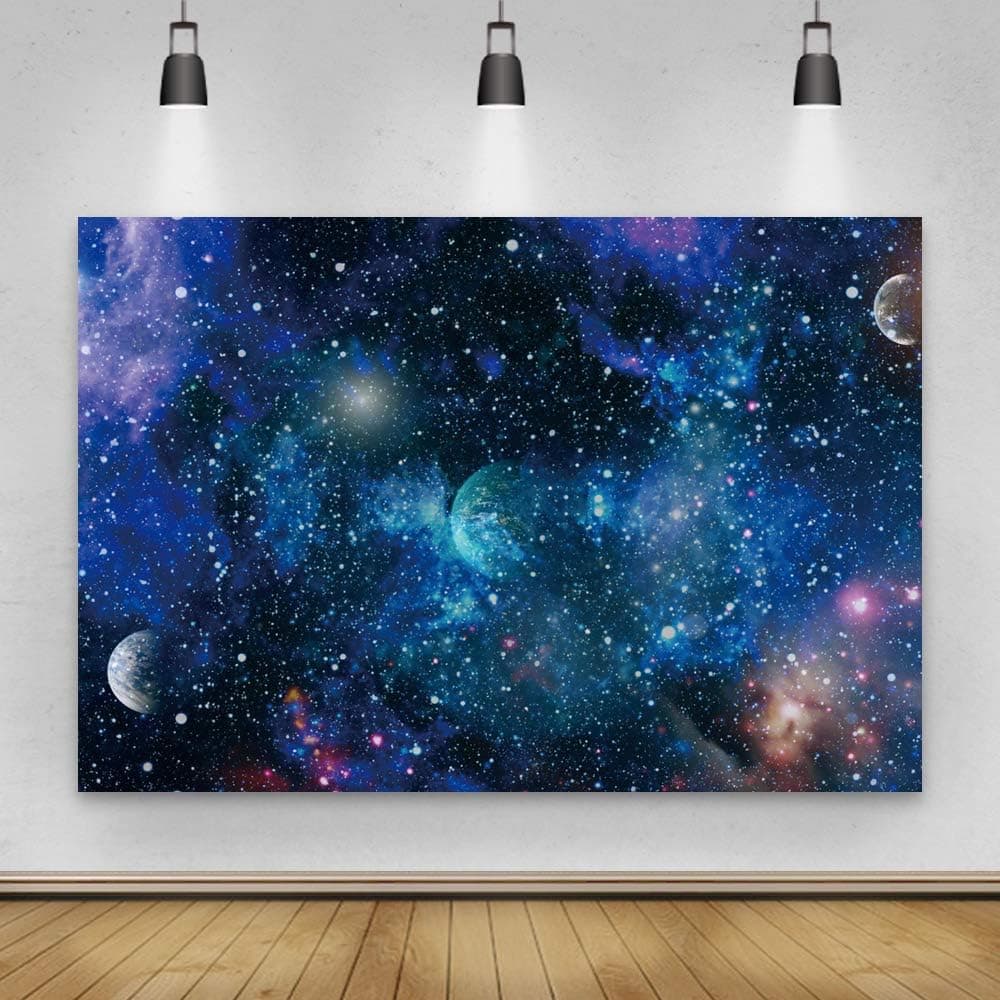 YEELE 6x4ft Galaxy Backdrop Purple Night Sky in Deep Space of Universe Photography Backdrop Sci-fi Events Space Theme Birthday Decoration Kids Adults Artistic Portrait Photoshoot Studio Props