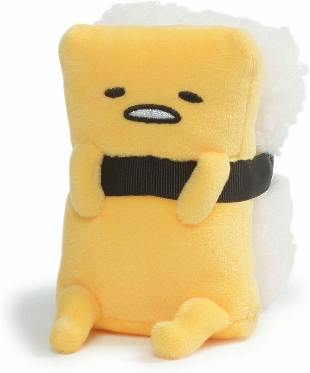 GUND Sanrio Gudetama The Lazy Egg Tamago Sushi Stuffed Animal Plush, White and Yellow, 4.5"