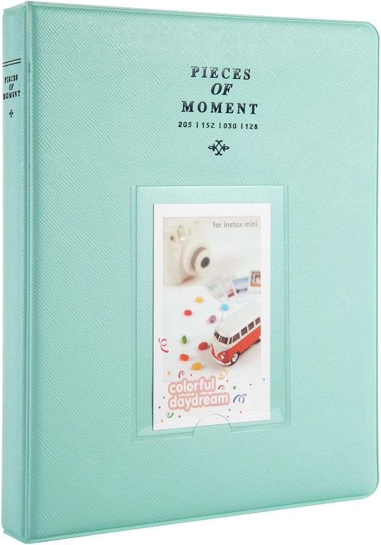 CAIUL Compatible 128 Pockets Mini Photo Album for Fujifilm Instax Mini 7s 8 8+ 9 25 26 50s 70 90 Film, Polaroid PIC-300 Z2300 Film (Ice Blue)