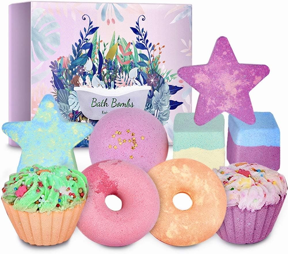 Bath Bombs,9 Natural Bath Bomb Gift Set,Handmade Bubble Bathbombs for Women Kids,Shea Butter Moisturize,Gifts for Mom Her Girlfriend,Mothers Day Gifts,for Birthday Valentines Christmas