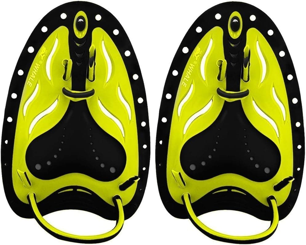 Global-store Professional Swim Training Paddles Hand Paddles Power Paddles Swimming Training Aid Large Flat Paddles for Men Women Children (Yellow, S)