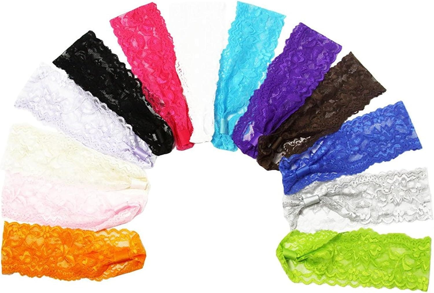 12 Piece - 2" Lace Headband Assortment (1 dozen)