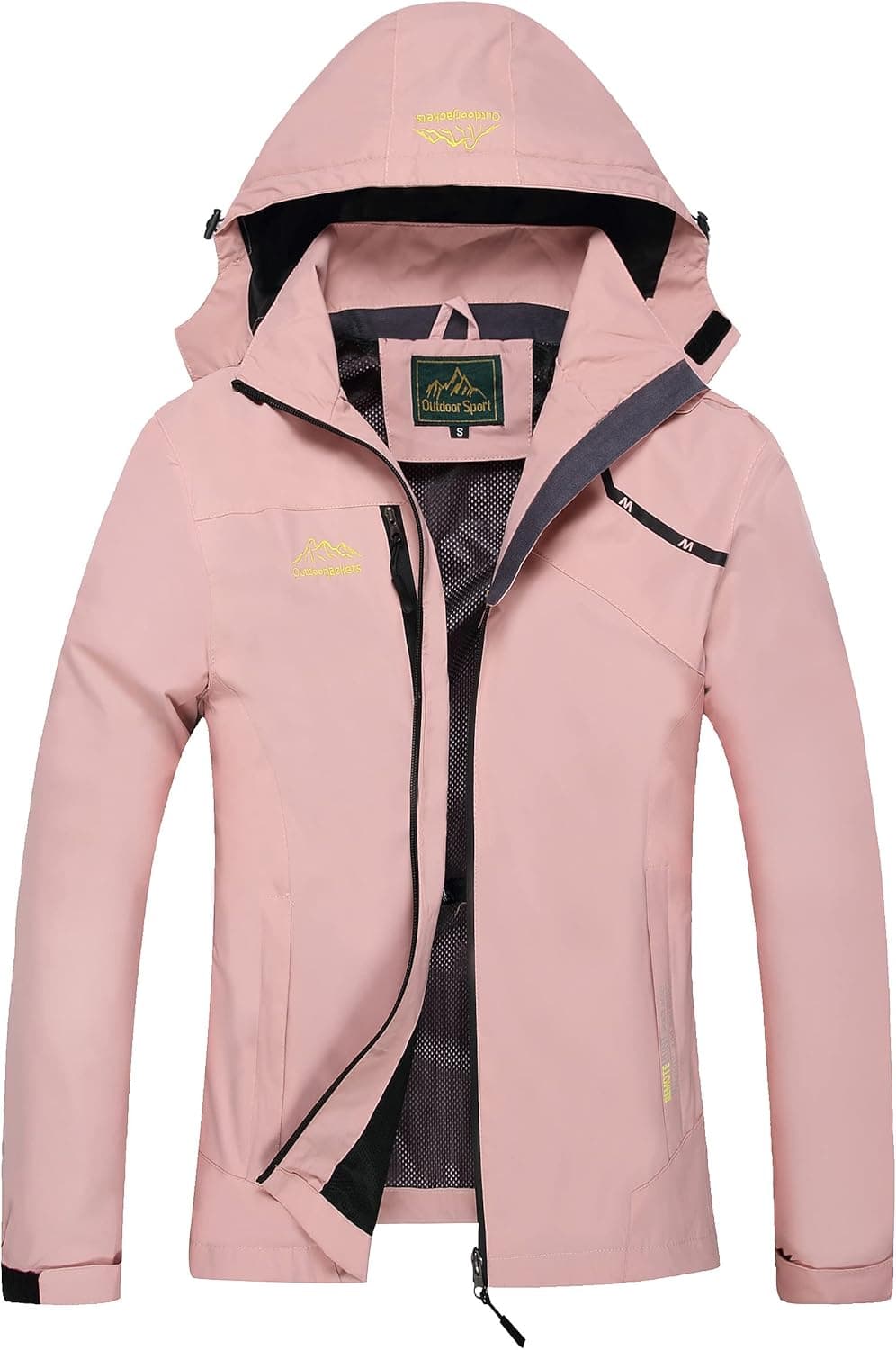 GIISAM Women's Waterproof Rain Jacket,Lightweight Windproof Full Zip Women's Packable Fall Raincoat Windbreaker with Hood