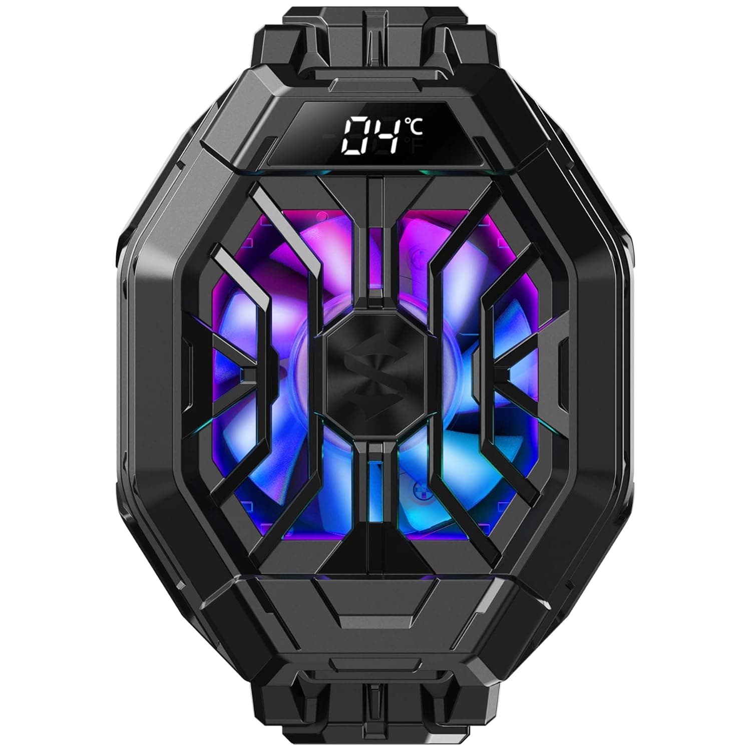 Black Shark Fun Cooler 2 Pro Cell Phone Cooler, Fast Cooling Cell Phone Refrigerator with Customized RGB Lighting, LED Temperature Display, Sleep Timer, Speed Settings for iOS/Android Phone (Black)