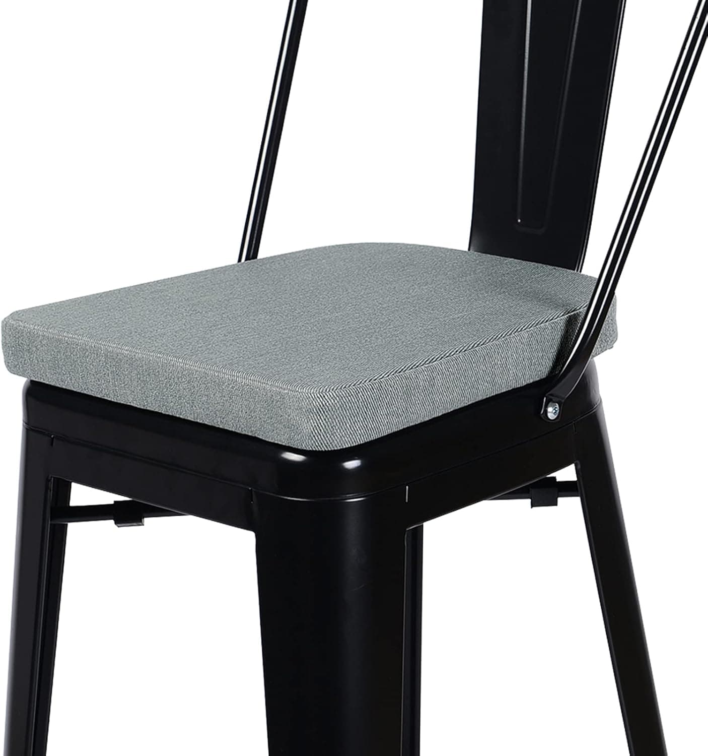 baibu Metal Chair Pad with Ties for Metal Farmhouse Wooden Chairs [14 x 14 Inch] Non-Slip Metal Dining Chair Pads Metal Chair Seat Cushion - One Pad Only (Grey, 14”x14”x1.5”)