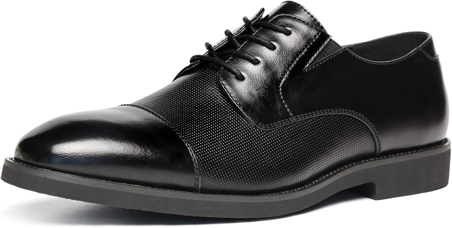 GM GOLAIMAN Men's Leather Oxford Dress Shoes Formal Lace-up Modern Shoes