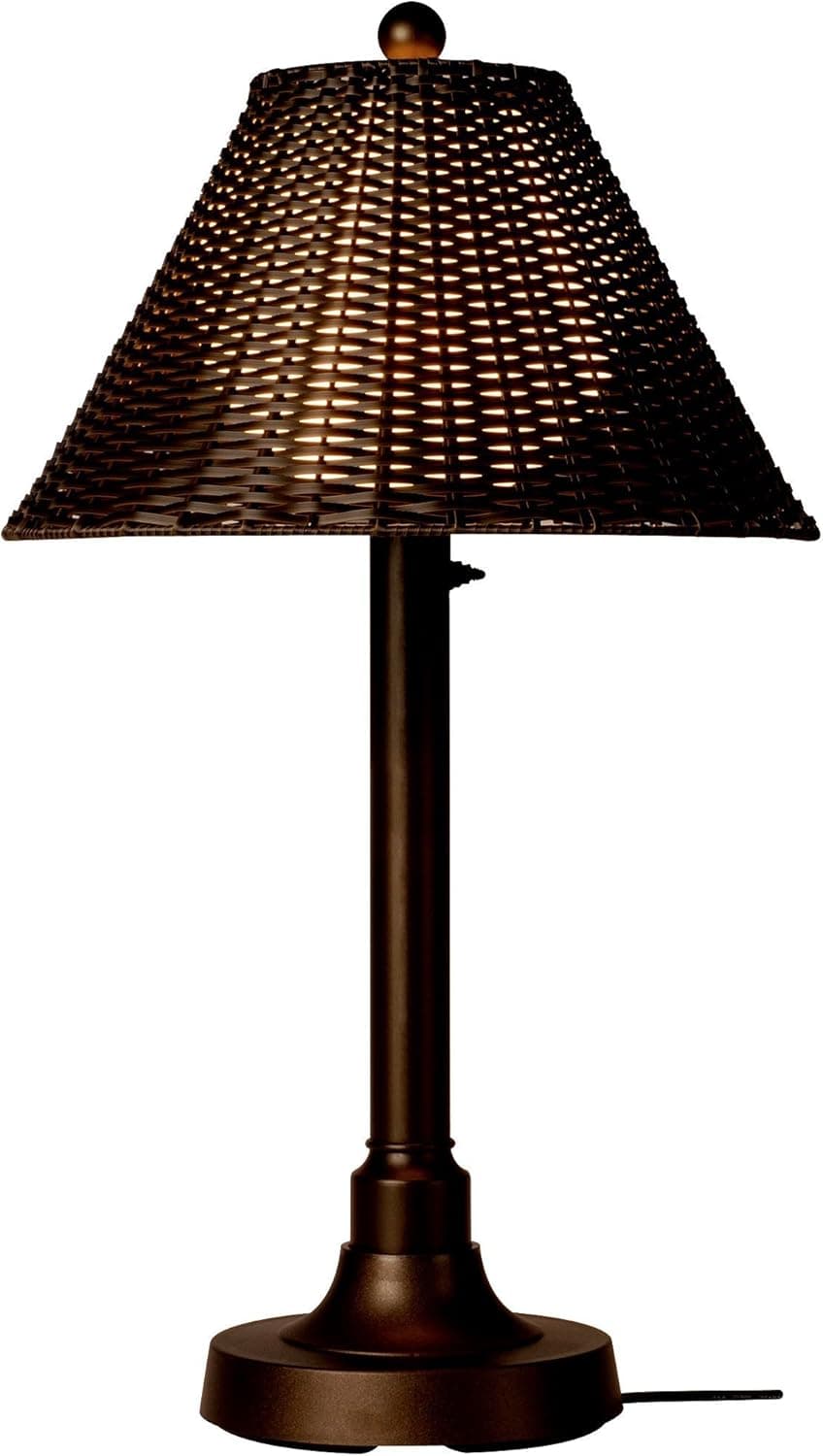 Tahitti 17217 Bronze 34-inch Table Lamp with Walnut Wicker Shade