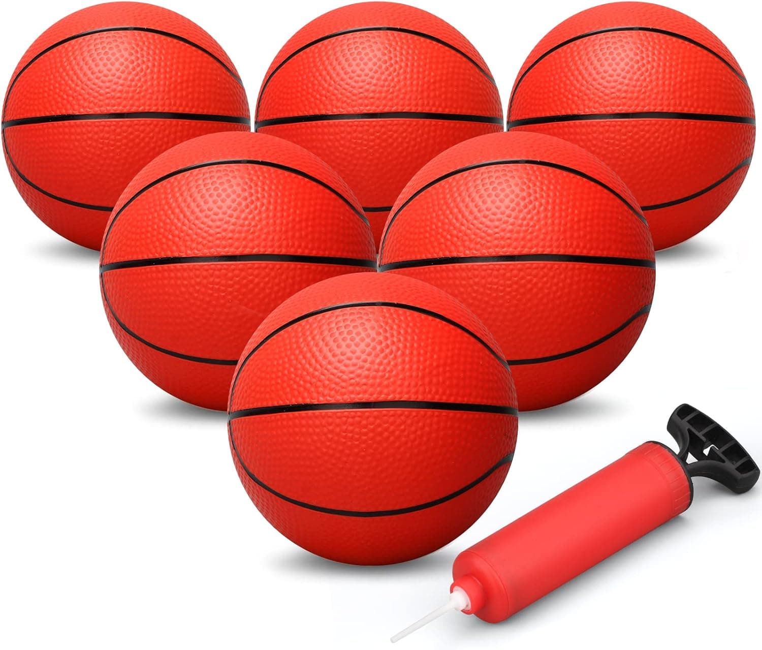 Dilabnba 6'' Mini Orange Basketballs for Mini Basketball Hoop, Kids Replacement Rubber Soft Bouncy Ball for Indoor Playground Pool Beach, Gifts for Child Baby Easter Birthday Party (6PCS)