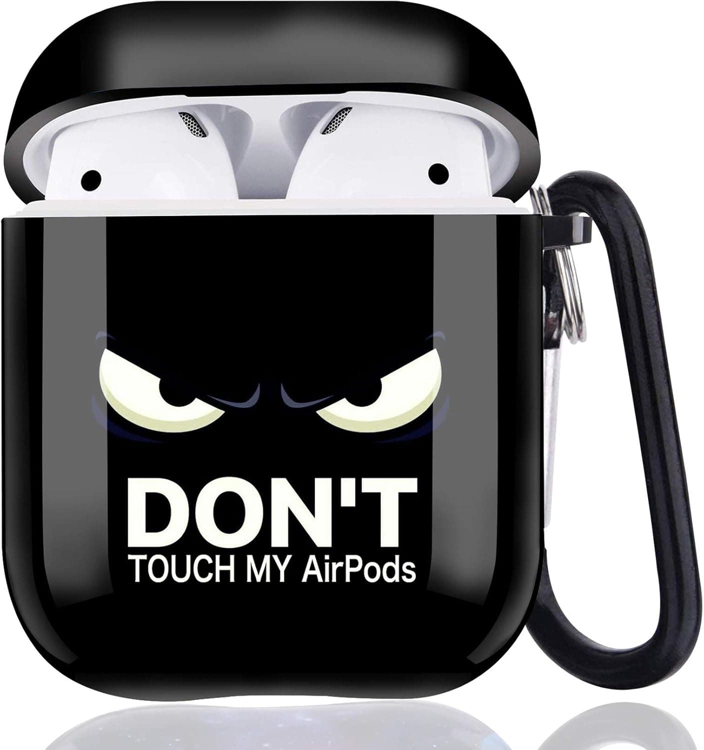 Don't Touch My AirPods-Airpods Case Cover,Flexible Airpods Accessories Compatible with Apple Airpods 1st/2nd,Shockproof Protective TPU Case Cover for Girls Boys Women Men with Keychain/Strap