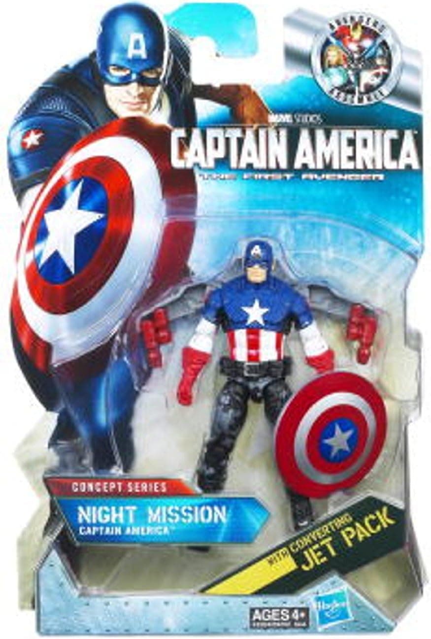 Hasbro Captain America Movie 4 Inch Series 3 Action Figure #14 Night Mission Captain...